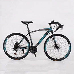 QCLU Bike QCLU Mountain Bike, Outdoor Cycling, 26 inch Road Bike, Adult Bicycles, Full Suspension Aluminum Road Bike with 21- speed 700c Disc Brake (Color : Blue)