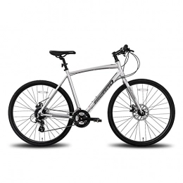 QILIYING Bike QILIYING Cruiser Bike 3 Color 24 Speed 700C Ordinary Fork Front And Rear Disc Brakes Jianda Tire Aluminum Frame Road Bike Bicycle (Color : Silver, Size : 24)
