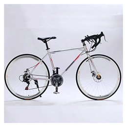 QILIYING  QILIYING Cruiser Bike 700C Aluminum road bike 21 27 30 speed bend double disc brakes sports bike student bicycle bicycles for adults (Color : Silver, Number of speeds : 21)
