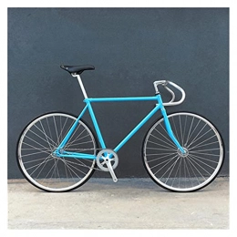 QILIYING Bike QILIYING Cruiser Bike Fixed Gear Bike Retro Road Cycling Student Men Upgrade Vintage Single Speed Bicycle Steel (Color : Blue, Size : 170cm-185cm)