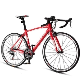 QMMD Road Bike QMMD 27 inches Road Bike 700C Wheels, Men / Women Racing Bicycle, 16 Speed City Commuter Bicycle, Alloy Aero Frame Ultra-Light Bicycle, Adult City Utility Bike, Red Spokes, 16 speed