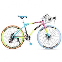 Byjia Road Bike Rainbow Colored City Bicycle, 26" 24 Speed Road Bike, High-Carbon Steel Frame Mountain Bike, for Men And Women Students