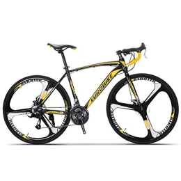 Relaxbx Bike Relaxbx 21 / 27 Speed Road Bike Off-Road Disc Brake Road Racing Male and Female Students Mountain Bicycles, Yellow, 27 Speed