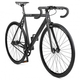 Retrospec Road Bike Retrospec Unisex's Bicycles Drome Fixed-Gear Track Bike with Carbon Fork, Matte Black, 55 cm
