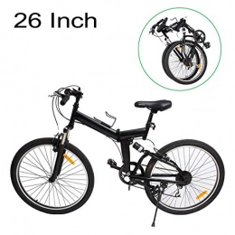 Ridgeyard  Ridgeyard MountaiNetseller 26" 7 Speed Foldable City Mountain Bike Bicycles School Sports Shimano (Black)
