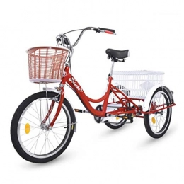 Riscko Bike Riscko Tricycle Adult with Two Baskets Red