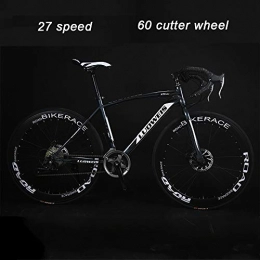 ZYZYZY Road Bike Road Bicycles Adult 27 Speed Bikes Lightweight Double Disc Brake High Carbon Steel Frame Curved Handlebar Racing Bicycle B 27 Speed