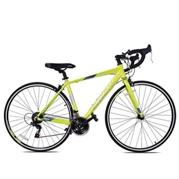 WJSW Bike Road Bike, 21 Speed Adult Road Bicycle, Double V Brake 700C Wheels Racing Bicycle, Lightweight Aluminium Men Women Road Bike, Yellow