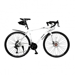 QSCFT Bike Road Bike 68cm Frame 700C Wheels 27 Speed Shifting Dual Disc Brakes Road Bicycle for Mens(Color:White)