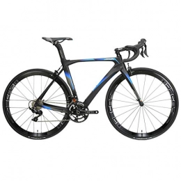 MICAKO Bike Road Bikes, Carbon Road Bike Racing Bike 700C Carbon Fiber Road Bicycle with SHIMANO 105 / R7000-22 Speed System and Double V Brake, Blue, 52cm