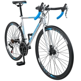 EUROBIKE Bike Road Bikes mens, 21-Speed bike, 54CM-Frame, Multiple Color (580-silver blue)