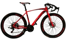  Road Bike ROADEX Road Mountain Bike Bicycle 21 Speed 26" Wheel Carbon Frame Dual Disc Brake - Red