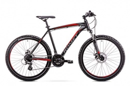 ROMET Road Bike Romet Milord. 2019 MTB Mountain Trekking Bike, 24 Speed - Black-Red - 26 inch