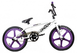 Rooster Bike Rooster Boy's Big Daddy Single Speed Freestyle BMX Bike with Purple Skyways - (White, 11 Inch, 20 In