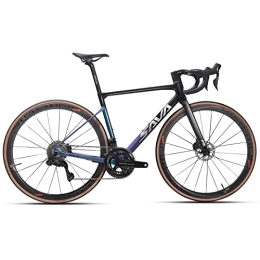 SAVADECK Bike SAVADECK Carbon Disc Brake Road Bike, Phantom9.0 Ultralight Full Carbon bicycle with Shimano Dura Ace Di2 24 Speed Electric Groupset, 700C Carbon Wheels, Integrate Handlebar Internal Cable Route