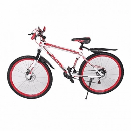 Shoptourismkit 26x17 In Front & Rear Disc 30 Circle Mountain Bike Speed Road Racing Bicycle (White and Red)