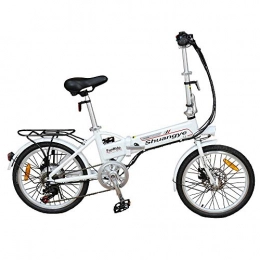 Shuangye Road Bike Shuangye Folding Electric Bike, 250W Ebike 36V 20 Inch Ebikes, Women Men Electric Bicycle with 7 Speed Gear & Removable Waterproof Lithium-Ion Battery - White