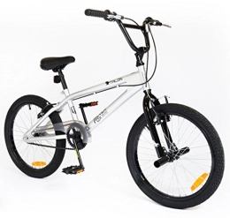 SilverFox Bike SILVERFOX 20" Talon BMX BIKE - Bicycle in WHITE & BLACK with Stunt Pegs