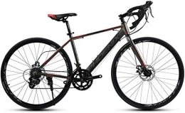 Smisoeq Bike Smisoeq Adult road bike, speed 700C wheel 14, the aluminum frame with a disc, is very suitable for off-road cross country travel or road (Color : Black)