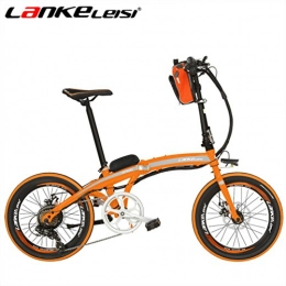 SMLRO Bike SMLRO 'Lankeleisi qf60020Spoke Rim Electric Bicycle Mountain Bike Motor 240Watt 48Volt 12Ah 7-vitesse Lithium Battery Power e-vlo Electric Mountain Bike, Orange + blanc