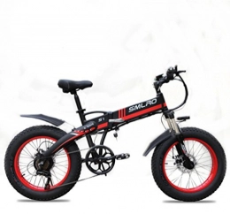 SMLRO  SMLRO S9with Advanced20Inch48V / 350W electric bike Electric Bicycle8AH Lithium 27Speed Bike Full Suspension Folding, red