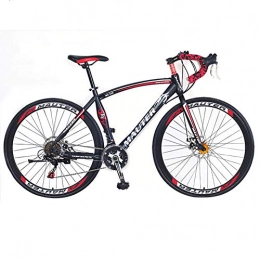TBAN Road Bike TBAN Road Speed Bicycle, Double Disc Brake, 700C, Male And Female Student Bicycle, Curved Car, 28 Inch, 21 Speed Sports Car, Black