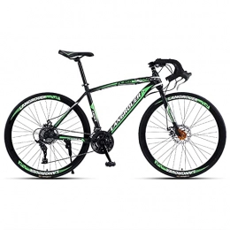 TBNB Road Bike TBNB 700c Road Bike, 24 / 26inch Adult Racing Bicycle, Steel City Commuter Bike, 21-27 Speed, Double Disc Brakes Mountain Bikes for Men and Women (Green 27Speed)