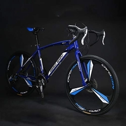TOPYL Bike TOPYL 26 Inch Road Bicycle, Men Women Adult Racing Road Bicycles, 27 Speed Bikes, Double Disc Brake High Carbon Steel Frame Blue And Black 26", 27-speed