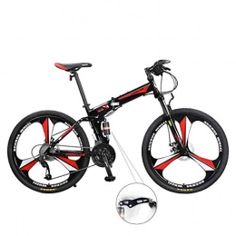W&TT Road Bike W&TT Foldable Mountain Bikes 27 Speeds, Adults Folding Off-road Bicycles with 26 Inch Magnesium Alloy Tire, Full Suspension Fork and Double Shock Absorber Soft Tail, Red