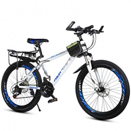 W&TT Bike W&TT Mountain Bike SHIMANO 21 Speeds Dual Disc Brakes Off-road Bicycle Adults 20 / 22 / 24 / 26Inch High Carbon Hard Tail Mountain Bike, White, 24Inch