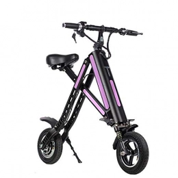 W&TT Road Bike W&TT T2 Folding Electric Bicycle with Double Disc Brake and Front Spring Shock Absorption, 36V 8.0AH 250W Electronic Vehicle Scooter 10 Inch, 30km Endurance for Travel, Pink, 14KG