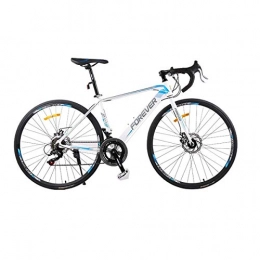 WEIZI Bicycle, 14-speed Aluminum Alloy Road Bike, Double Disc Brake Racing, Male And Female Students Bicycle, 700C Wheels Good looking very good road bike (Color : White blue, Size : 26 inches)