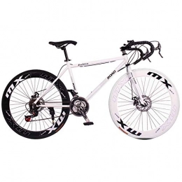 WGFGXQ Bike WGFGXQ 26 Inch Road Mountain Bike, 24 Speed Curved Handle Cycling with Disc Brakes, High Carbon Steel Frame Road Bicycle for Women Men Adult
