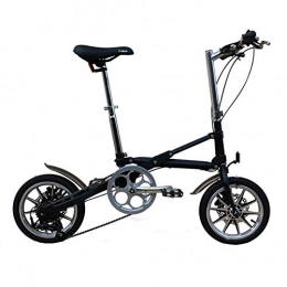 WHKJZ Bike WHKJZ Foldaway Bicycle Unisex 14" inch Steel Frame, 7 Speed Frame Ergonomic Design Saddle Suspension Shock Absorber Comfortable Breathable
