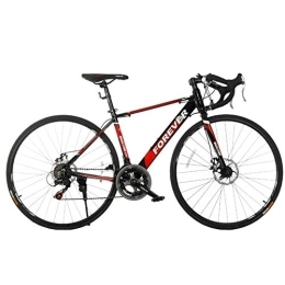 WJSW Road Bike WJSW 14 Speed Road Bike, 27 Inch Adult Disc Brakes Lightweight Aluminium Road Bike, Adjustable Seat & Handlebar, 700 * 25C Wheels, Red