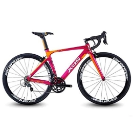 WJSW Road Bike WJSW 20 Speed Road Bike, Lightweight Aluminium Road Bicycle, Quick Release Racing Bicycle, Perfect for Road Or Dirt Trail Touring, Red, 460MM Frame