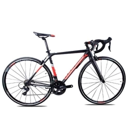 WJSW Road Bike WJSW Adult Road Bike, Professional 18-Speed Racing Bicycle, Ultra-Light Aluminium Frame Double V Brake Racing Bicycle, Perfect for Road Or Dirt Trail Touring, Red, TA30
