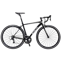 WJSW Road Bike WJSW Adult Road Bike, Ultra-Light Bicycle Aluminum Frame with Double V Brake, Carbon Fiber Fork City Utility Bike, Perfect For Road Or Dirt Trail Touring, Gray, 18 Speed