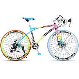 WXXMZY Road Bike WXXMZY Road Bike 26-inch Road Bike, 24-speed Bike, Dual Disc Brakes, High-carbon Steel Frame, Road Bike Racing, For Men And Women Adults, Rider Height 165-185 Cm, Racing City Commuter Bike