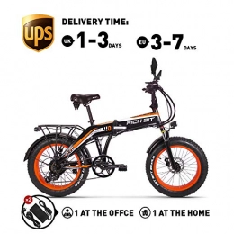 XJC RICH BIT RT016 500W motor electric bicycle built-in 48V*8Ah lithium battery 20-inch mechanical disc brake e-bike Shimano 7-speed own taillight (Orange)
