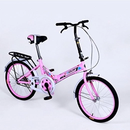 XQ Road Bike XQ 20 Inches Folding Bike Single Speed Bicycle Men And Women Bike Adult Children's Bicycle (Color : Pink)