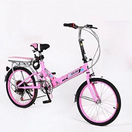 XQ Road Bike XQ XQ164URE 20 Inches Folding Bike 6 Speed Bicycle Men And Women Bike Adult Children's Bicycle (Color : PINK)