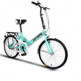 XQ Road Bike XQ XQ166URE Folding bike bicycle Ultralight Convenience Mini Small-scale Single speed damping 20 inches adult Men and women bike Children's bicycle (Color : Green)