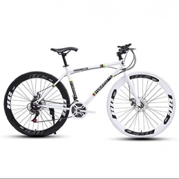 XSLY Road Bike XSLY Road Bicycles, 24-Speed 26-inch Bicycles, Adult-only, High Carbon Steel Frame, Road Bicycle Double Disc Brake Cycling Racing, Outdoors Wheeled Road Mountain Bike Bicycle (Color : White)