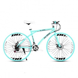 XTT Bike XTT 26-Inch Men'S And Women'S Road Bicycles, 24-Speed Double Disc Brake Bicycles Adult Bike, High Carbon Steel Frame, Road Bicycle Racing (Cyan White)