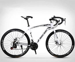 JIAWYJ Road Bike YANGHONG-Sport mountain bike- 26-Inch Road Bicycle, 24-Speed Bikes, Double Disc Brake, High Carbon Steel Frame, Road Bicycle Racing, Men's and Women Adult-Only, White OUZHZDZXC-1 ( Color : White )