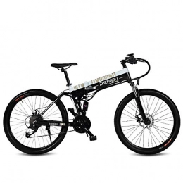 ZHENGBU Bike ZHENGBU 26" Folding Ebike, 27 Speed Mountain Bike, 240W 48V 10Ah, Aluminum Alloy Frame and Rim, Full Suspension (White, 10Ah)