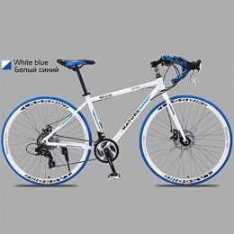 ZHTX Bike ZHTX 700C Aluminum Alloy Road Bike 21 27 30 And 33 Speed Road Bicycle Two-Disc Sand Road Bike Ultra-Light Bicycle (Color : White blue, Size : 27Speed)
