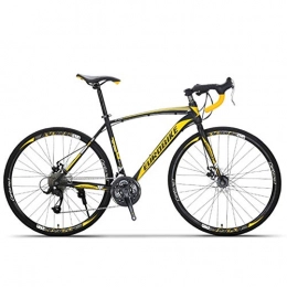 ZHTX Carbon Steel Road Bike 21/27 Speed Road Bike Off-Road Disc Brake Road Racing Male And Female Students 700C Three-Pole Sports Car (Color : Black yellow, Size : Banner wheel)