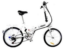 Zipper Bikes Road Bike Zipper Bikes Z1 7-Speed Compact Folding Electric Bike 20" - Titanium White